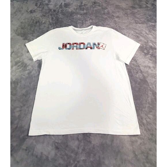 Jordan Other - Jordan Retro Men’s Sz XXL Nike White Spell Out Graphic T Shirt C31-50